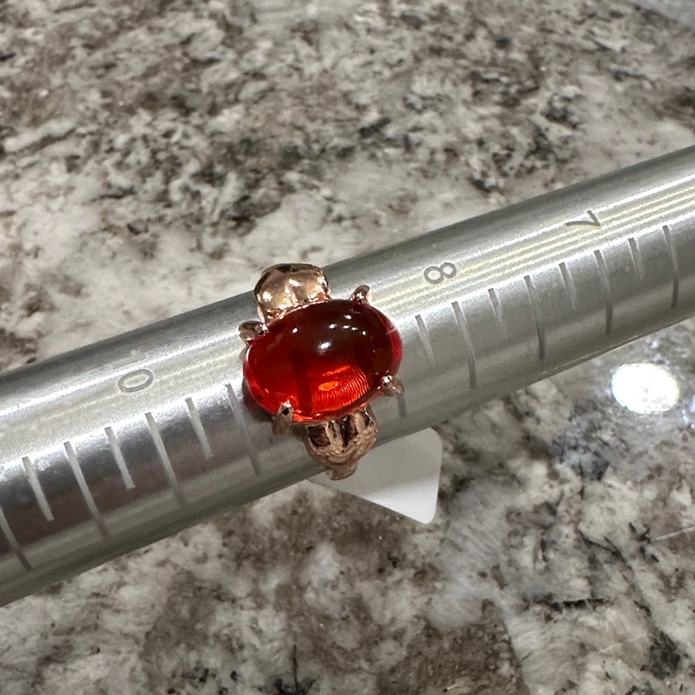 Elegant Red Stone Rose Gold Ring